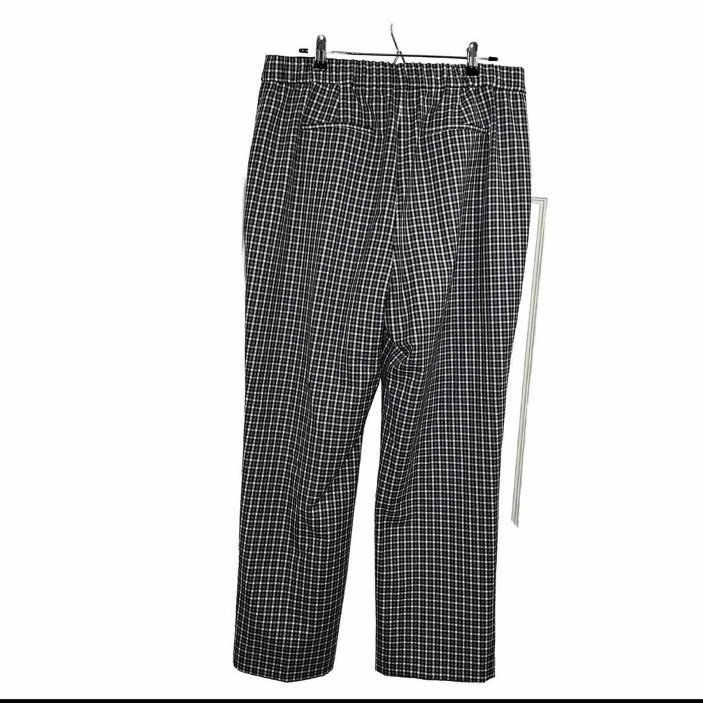 J. Crew Straight-leg Pant Plaid Elastic Waist in Black & White Size 16T Lined - Picture 4 of 14